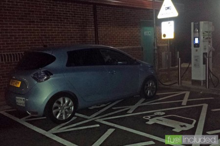 A brief top-up in a rather dark corner of Pease Pottage Services (Image: T. Larkum)