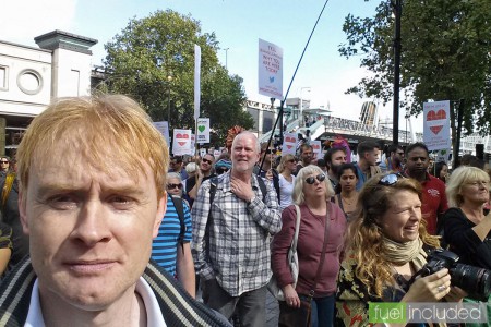 London Climate March - a quick selfie near Embankment (Image: T. Larkum)