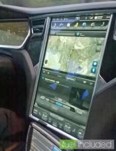 Close-up of Tesla Touchscreen