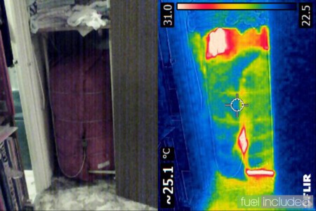 Figure 2: Composite image of hot water tank after insulating (Image: T. Larkum)