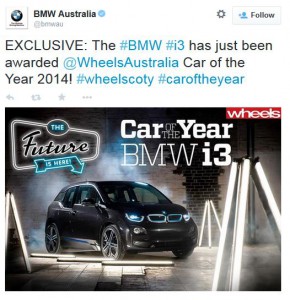 BMW i3 Wins One More Award (Image: Wheels)