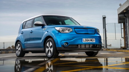 Kia Soul EV in puddle (Image: The Register)