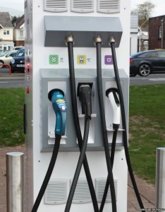 The rapid charger with three standard charging points draws its power from solar panels (Image: Borough of Poole)