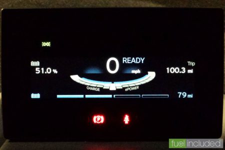 Our i3 teasing 100 miles on half the battery (Image: T. Larkum)