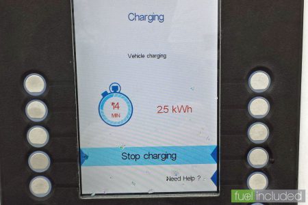 2.5kWh charge after 14 minutes (Image: T. Larkum)