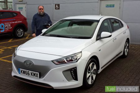 A Happy Trevor and his Hyundai Ioniq (Image: T. Larkum)