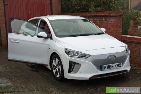 Trevor Heale at home in his new Ioniq Electric (Image: T. Larkum)