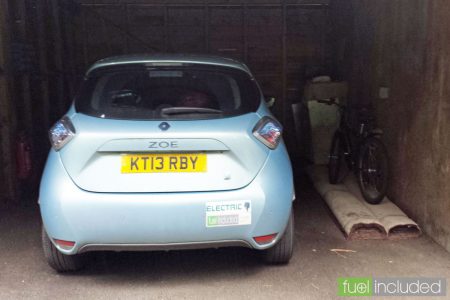 CenterParcs EV Charging Point: the 13A socket above the bicycle (Image: T. Larkum)