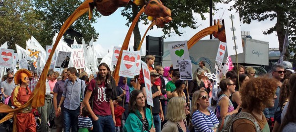 London Climate March - a carnival atmosphere (Image: T. Larkum)