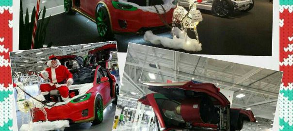 Santa's new electric sleigh, based on a Model X (Image: Tesla Motors)