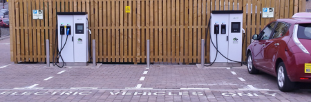 eVolt Rapid Chargers installed in Aimer Square, Dundee (Image: eVolt)