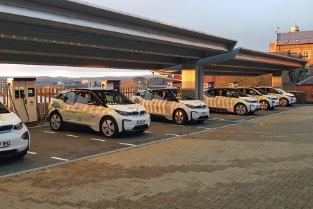 Charging Hub with eVolt Rapid Chargers (Image: SWARCO eVolt)