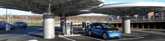 Milton Keynes 'Mushrooms' Charging Hub (Image: T. Larkum)
