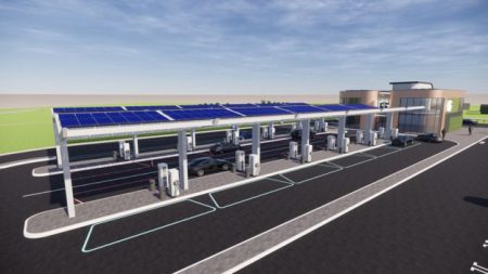 Proposed electric forecourt at Great Notley (Image: Gridserve)