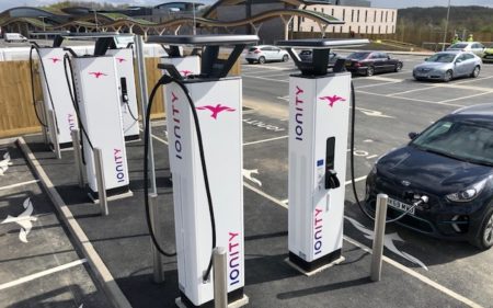 IONITY rapid charge points at Leeds Skelton Lake Services (Image: IONITY)